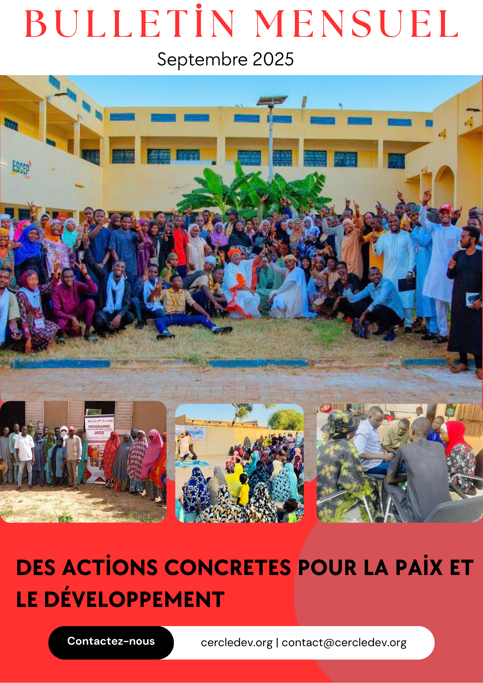 Lire la suite à propos de l’article Bulletin Mensuel – Septembre 2025 : Cercle Dev en action pour la paix et la jeunesse